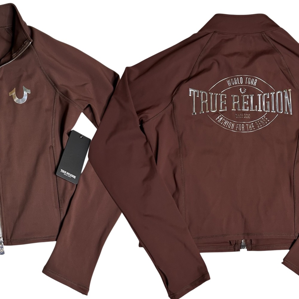 True Relogion Performance Jacket in brown size medium Deep Mohagany Brand new
